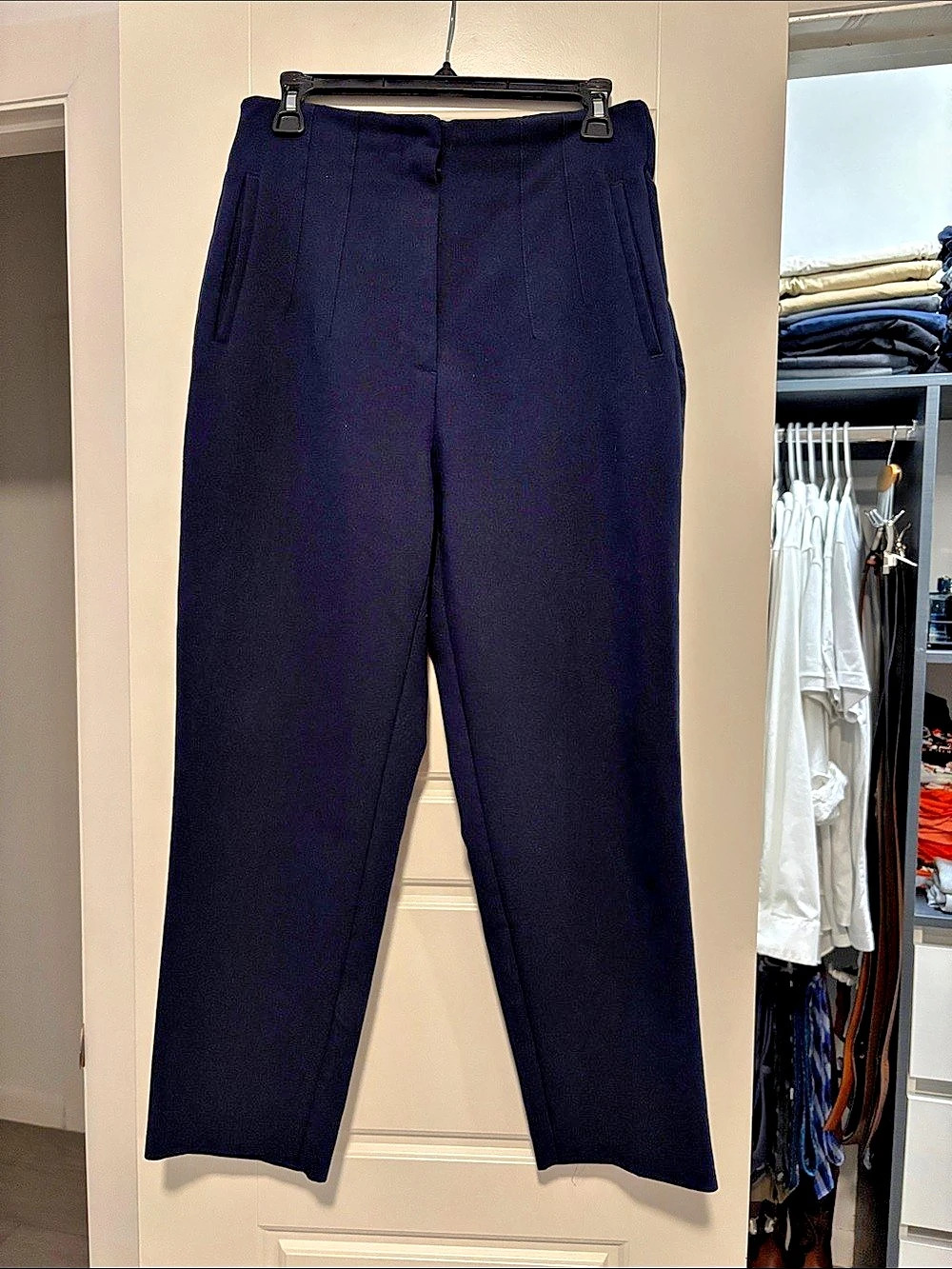 Zara Straight Leg Trousers in Blue Size Medium (30)